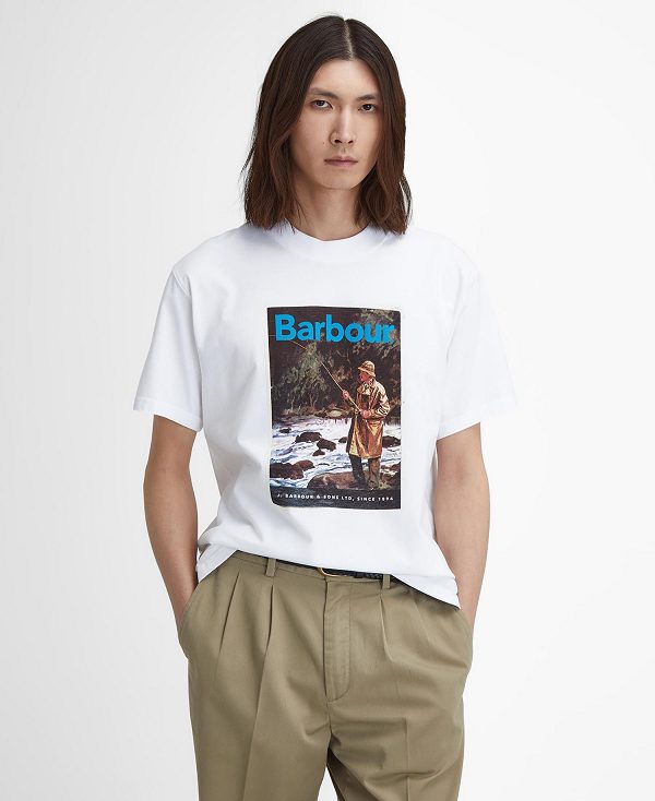 Barbour Mortt Oversized Graphic T-shirt Hvide | BABO88396