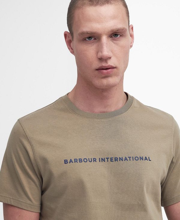 Barbour Motored T-shirt Khaki | BABO88329