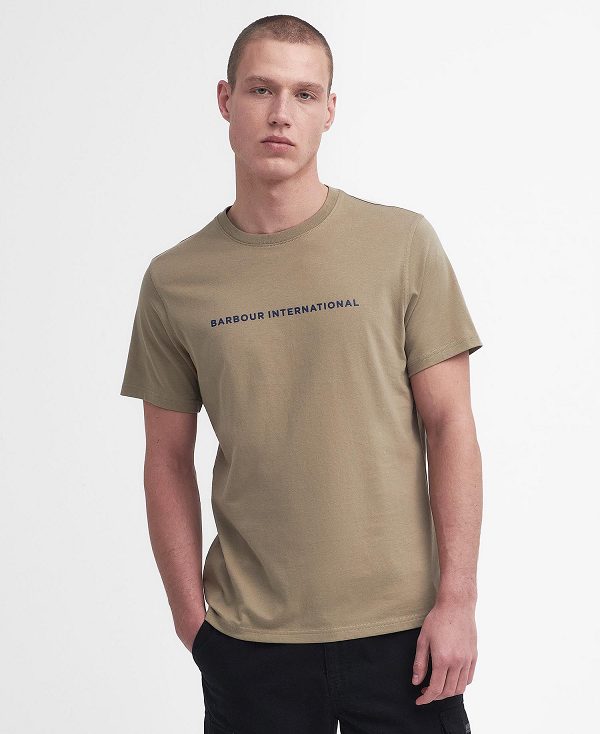 Barbour Motored T-shirt Khaki | BABO88329