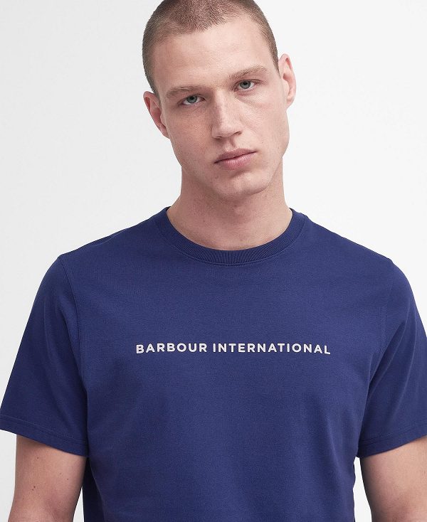 Barbour Motored T-shirt Mørkeblå | BABO88331