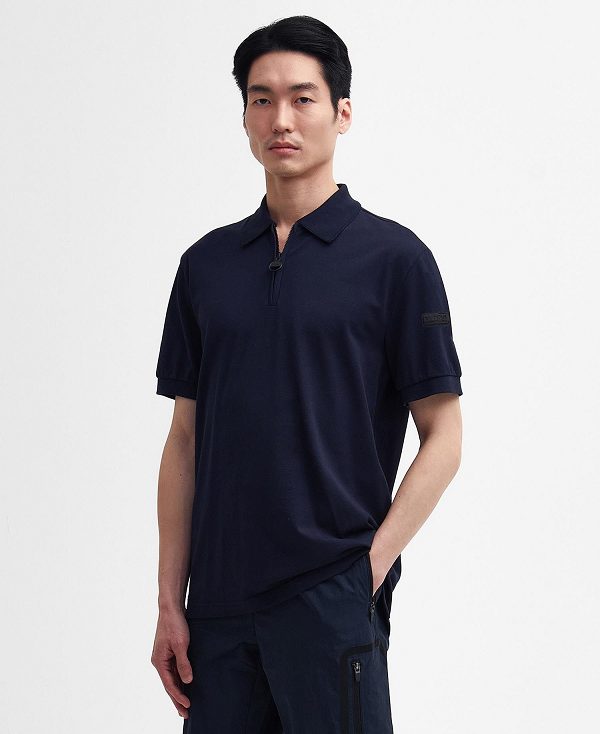 Barbour Nara Pique Polo Shirt Blå Mørkeblå | BABO88076