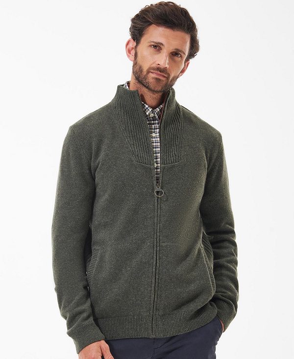 Barbour Nelson Essential Full-zip Jumper Grøn | BABO88533