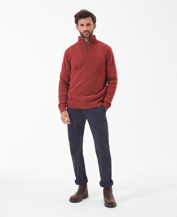 Barbour Nelson Essential Half-zip Jumper Rød | BABO88559