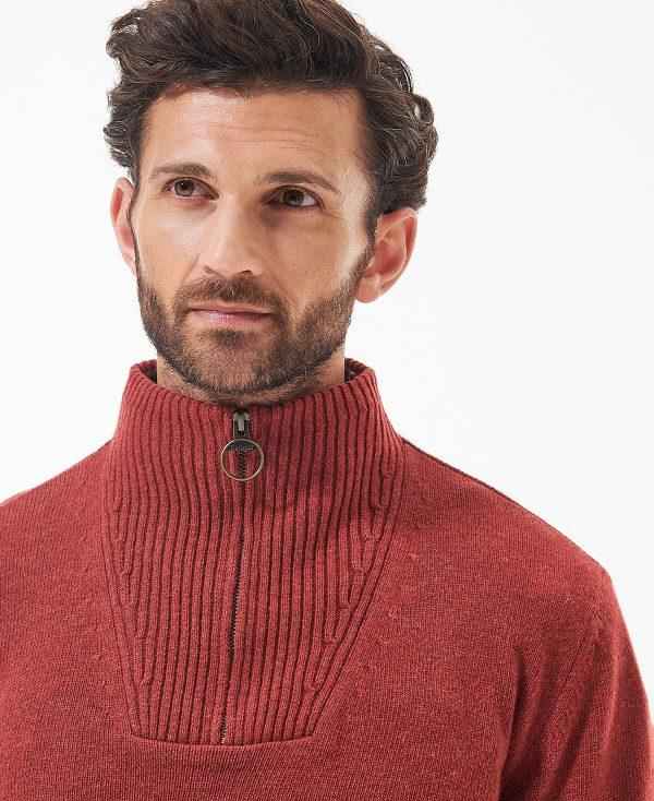 Barbour Nelson Essential Half-zip Jumper Rød | BABO88559