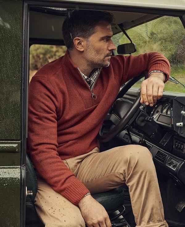 Barbour Nelson Essential Half-zip Jumper Rød | BABO88559