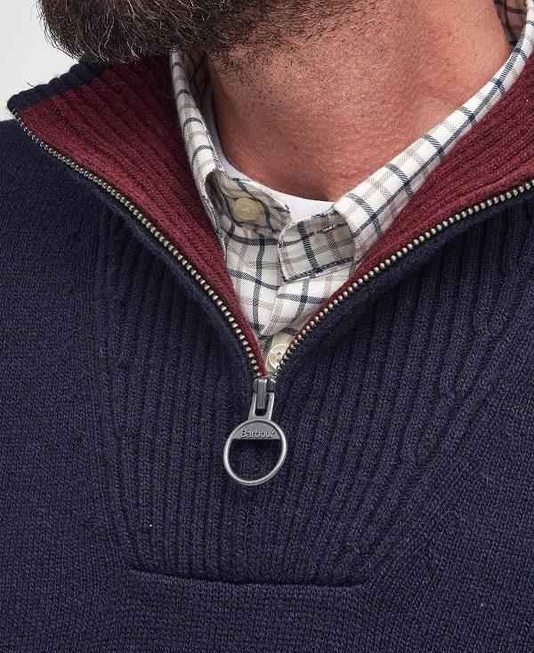 Barbour Nelson Essential Half-zip Jumper Mørkeblå | BABO88572