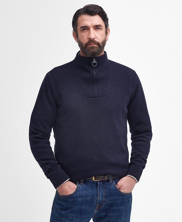 Barbour Nelson Essential Half-zip Jumper Mørkeblå | BABO88572