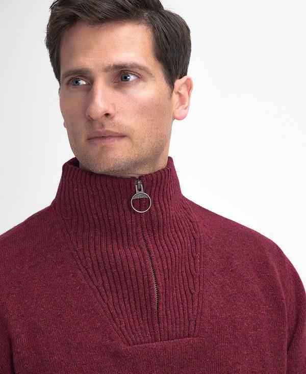 Barbour Nelson Essential Half-zip Jumper Bordeaux | BABO88668