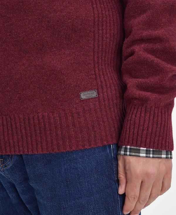 Barbour Nelson Essential Half-zip Jumper Bordeaux | BABO88668