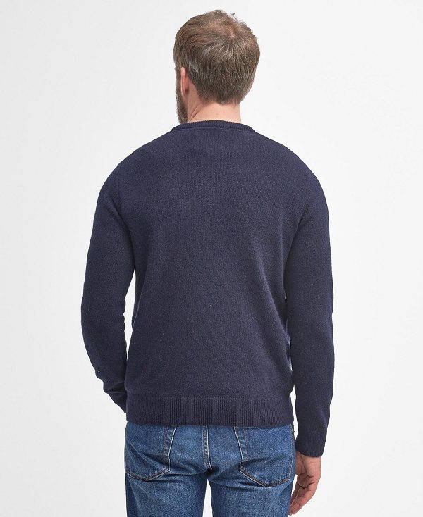 Barbour Nelson Essential V Neck Jumper Mørkeblå | BABO88547