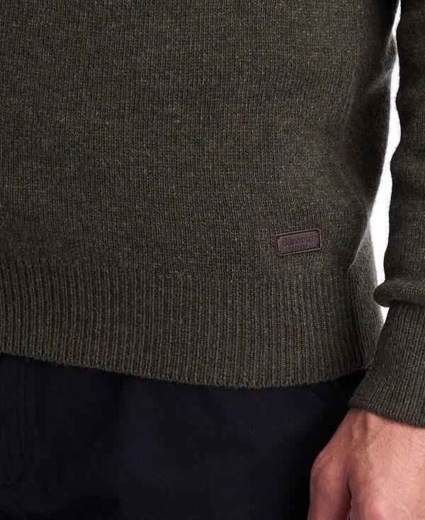 Barbour Nelson Essential V Neck Jumper Olivengrøn | BABO88515