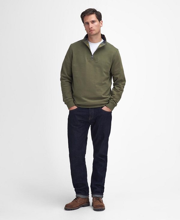 Barbour Nelson Half-zip Sweatshirt Grøn | BABO88637