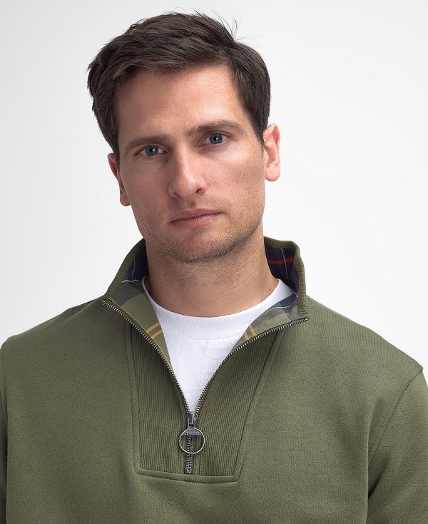 Barbour Nelson Half-zip Sweatshirt Grøn | BABO88637