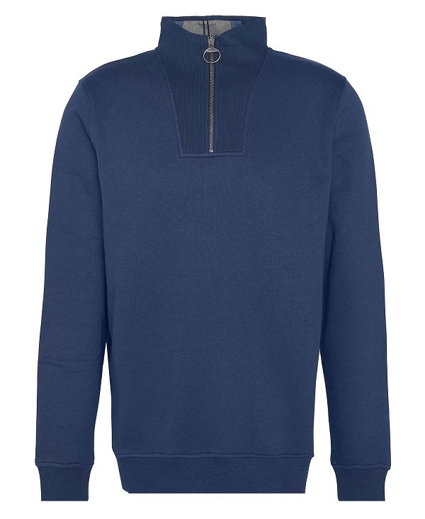 Barbour Nelson Half-zip Sweatshirt Mørkeblå | BABO88679