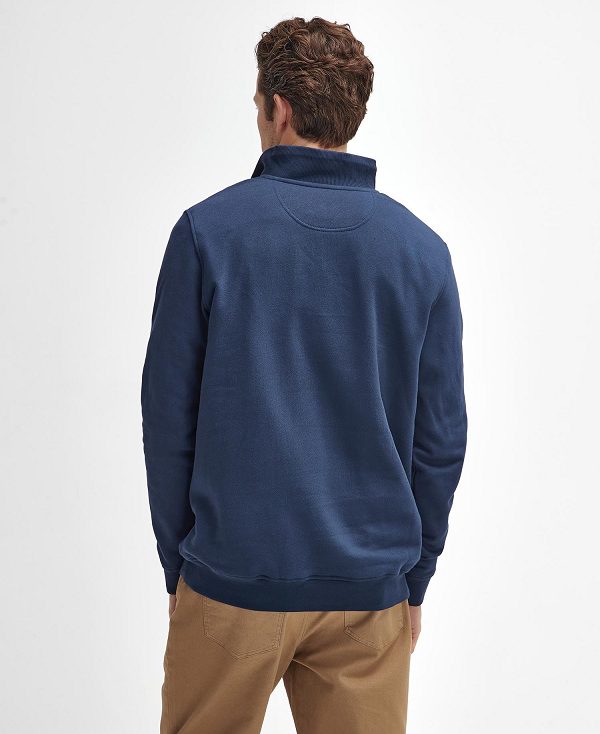 Barbour Nelson Half-zip Sweatshirt Mørkeblå | BABO88679