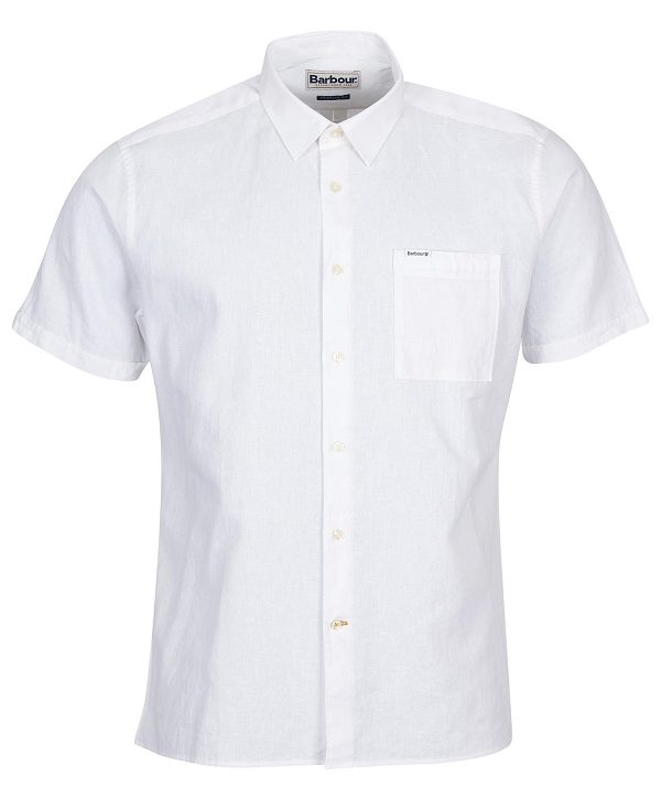 Barbour Nelson Regular Short-sleeved Shirt Hvide | BABO87629