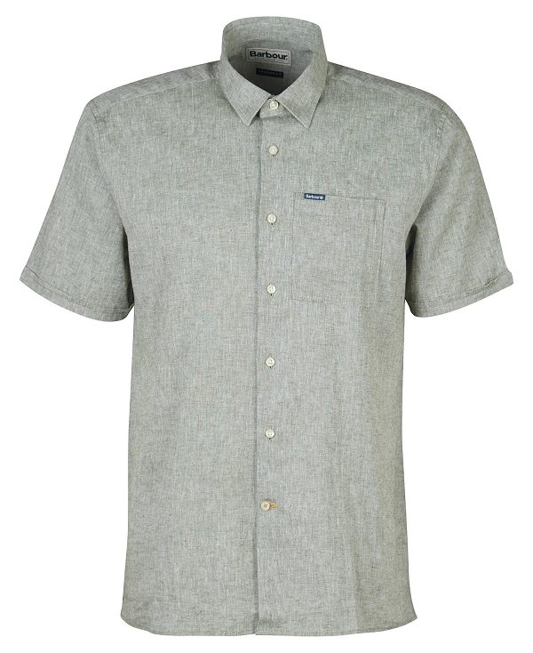 Barbour Nelson Regular Short-sleeved Shirt Olivengrøn | BABO87635