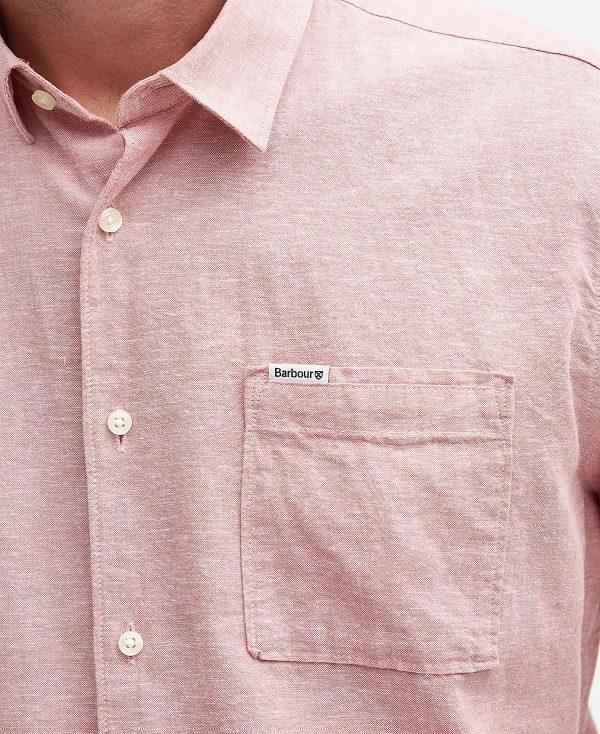 Barbour Nelson Regular Short-sleeved Shirt Lyserød | BABO87736