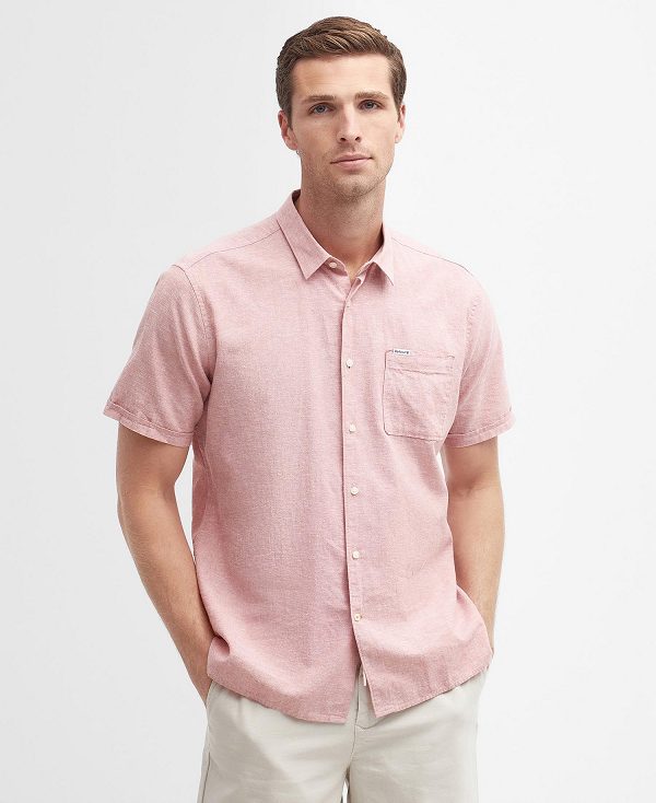 Barbour Nelson Regular Short-sleeved Shirt Lyserød | BABO87736