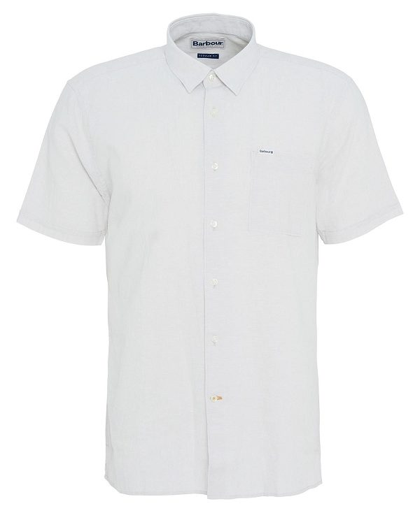 Barbour Nelson Regular Short-sleeved Shirt Hvide | BABO87737