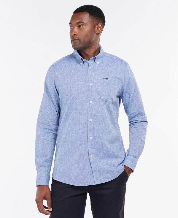 Barbour Nelson Tailored Long-sleeved Shirt Hvide | BABO87620