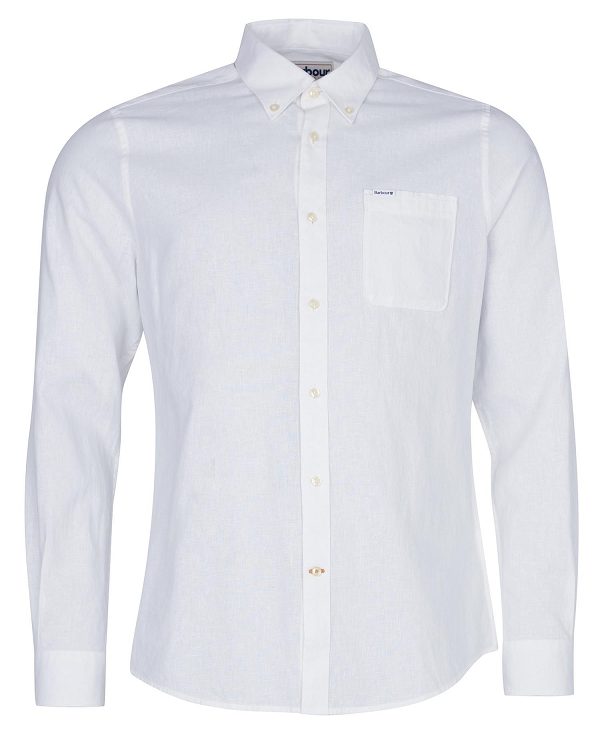 Barbour Nelson Tailored Long-sleeved Shirt Hvide | BABO87628