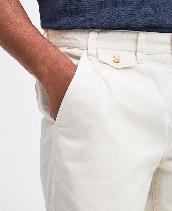 Barbour Neuston Twill Shorts Hvide | BABO88781