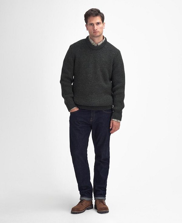 Barbour New Tyne Crew Neck Jumper Grøn | BABO88666