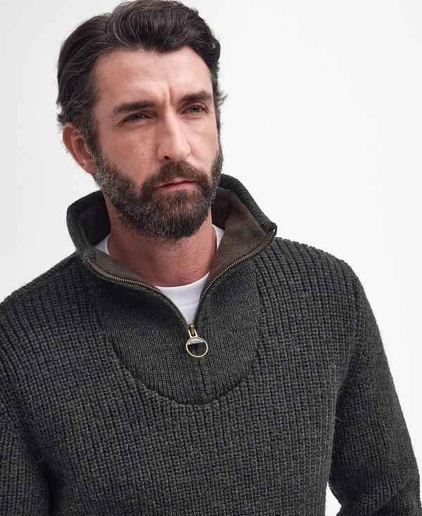 Barbour New Tyne Half Zip Jumper Olivengrøn | BABO88555