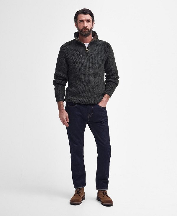 Barbour New Tyne Half Zip Jumper Olivengrøn | BABO88555