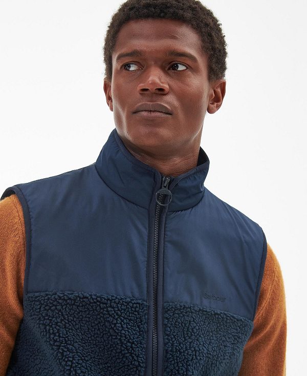 Barbour Newlan Fleece Gilet Mørkeblå | BABO88727