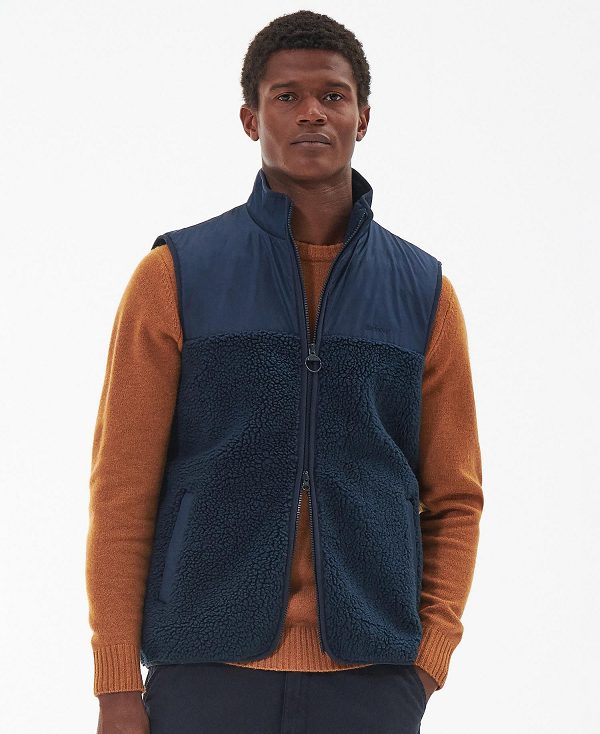 Barbour Newlan Fleece Gilet Mørkeblå | BABO88727