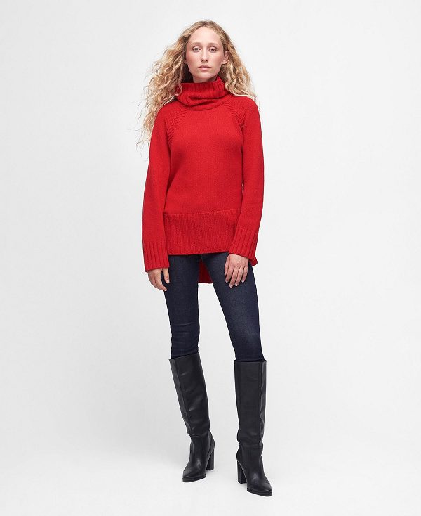 Barbour Norma Knitted Jumper Rød | BABO89676