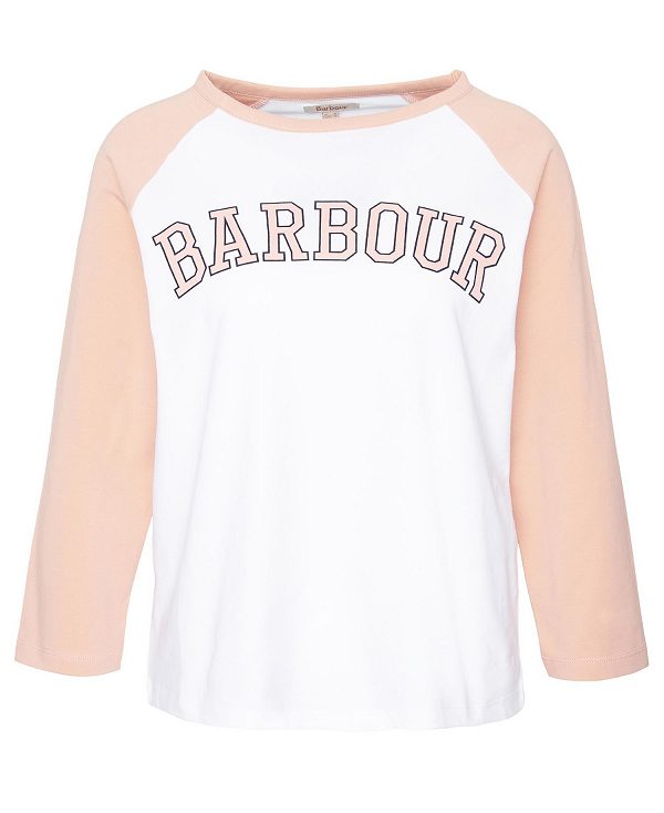 Barbour Northumberland T-shirt Hvide Mørkeblå | BABO89542