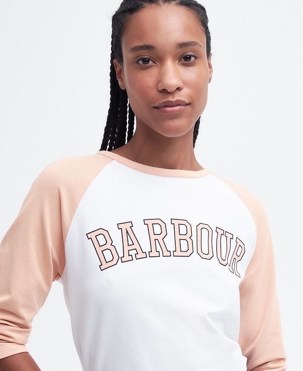 Barbour Northumberland T-shirt Hvide Mørkeblå | BABO89542