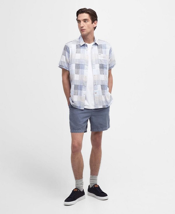 Barbour Oakshore Regular Short-sleeved Shirt Blå | BABO87760