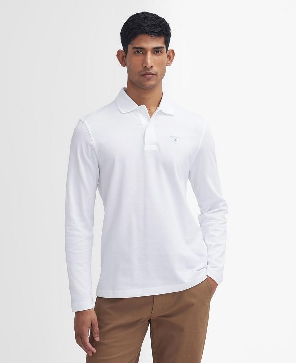 Barbour Original Sports Long-sleeved Polo Shirt Hvide | BABO88220