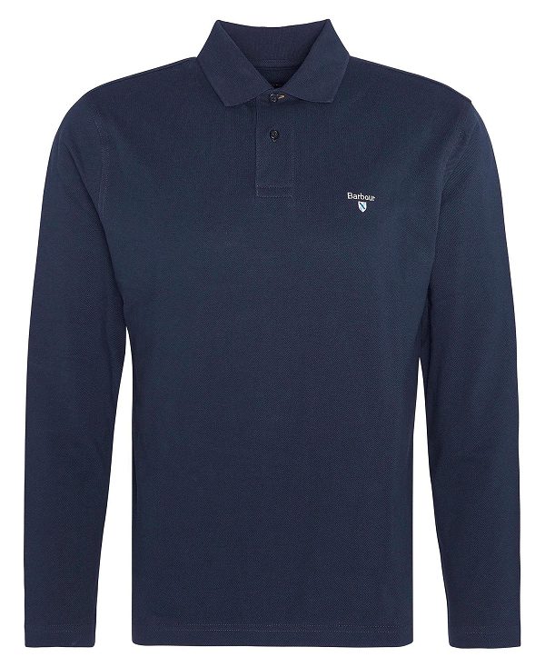 Barbour Original Sports Long-sleeved Polo Shirt Mørkeblå | BABO88221