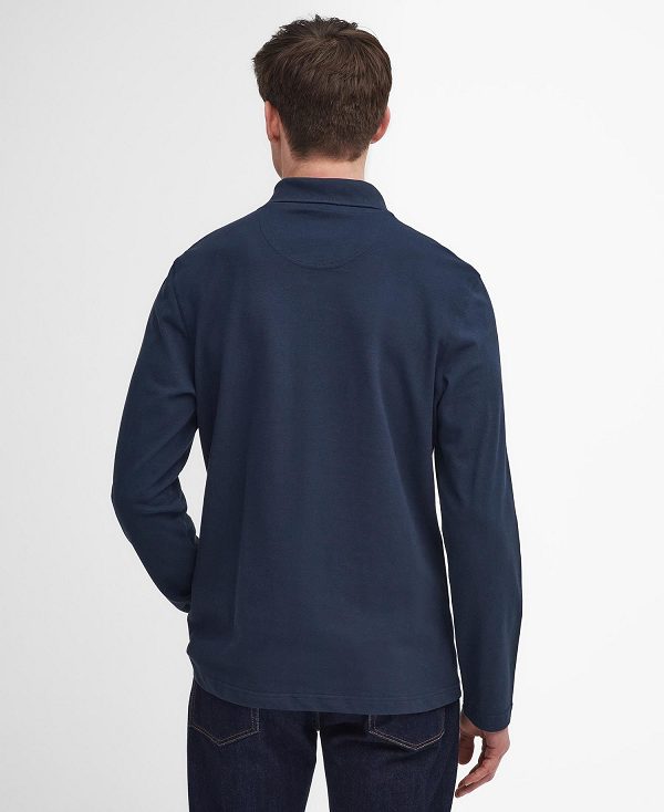 Barbour Original Sports Long-sleeved Polo Shirt Mørkeblå | BABO88221