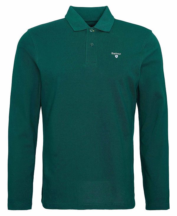 Barbour Original Sports Long-sleeved Polo Shirt Grøn | BABO88222