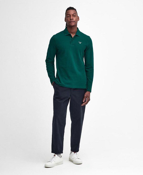 Barbour Original Sports Long-sleeved Polo Shirt Grøn | BABO88222