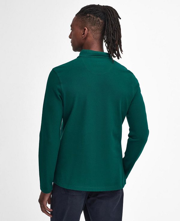 Barbour Original Sports Long-sleeved Polo Shirt Grøn | BABO88222