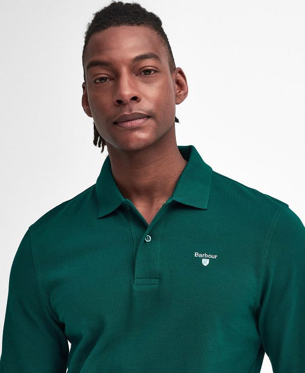 Barbour Original Sports Long-sleeved Polo Shirt Grøn | BABO88222