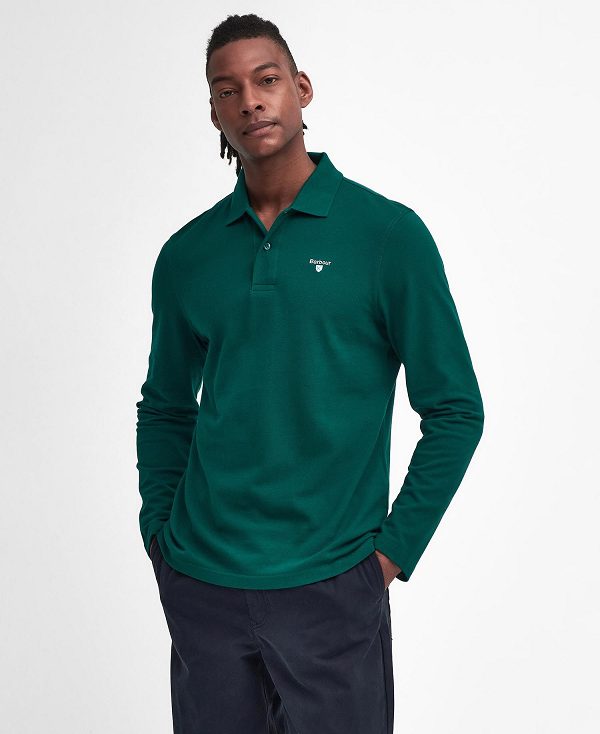 Barbour Original Sports Long-sleeved Polo Shirt Grøn | BABO88222