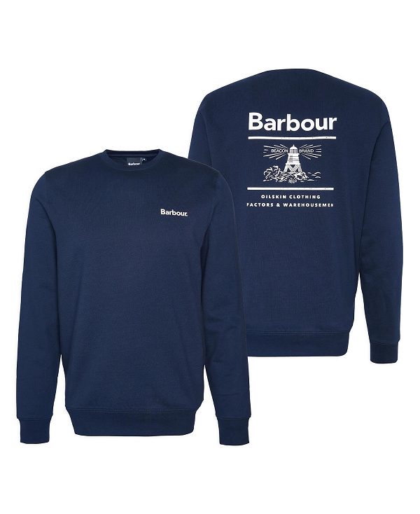 Barbour Ossett Graphic Sweatshirt Mørkeblå | BABO88472