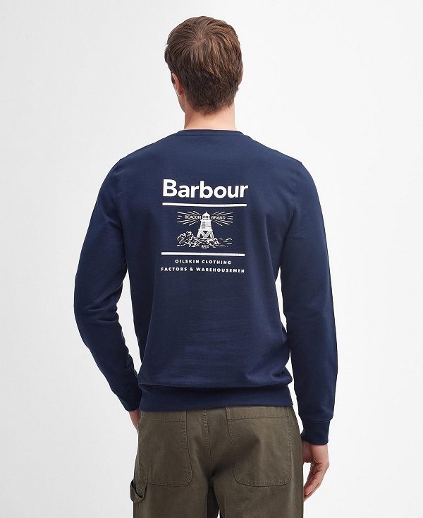 Barbour Ossett Graphic Sweatshirt Mørkeblå | BABO88472