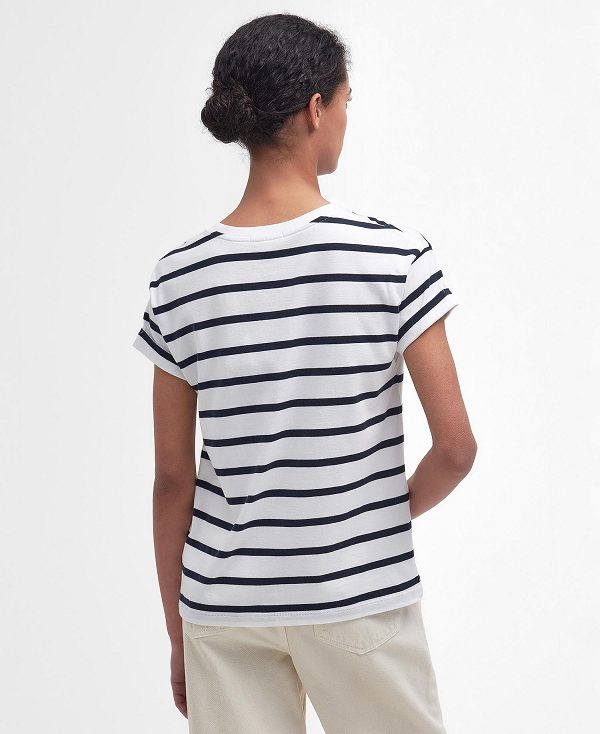 Barbour Otterburn Stripe T-shirt Hvide | BABO89561