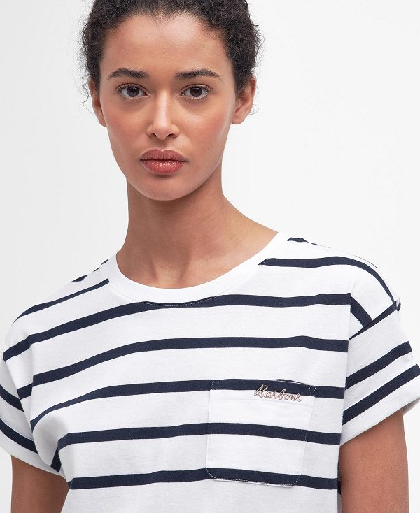 Barbour Otterburn Stripe T-shirt Hvide | BABO89561