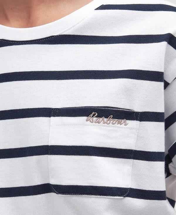 Barbour Otterburn Stripe T-shirt Hvide | BABO89561