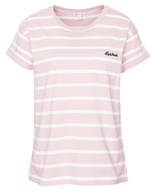 Barbour Otterburn Stripe T-shirt Lyserød | BABO89545